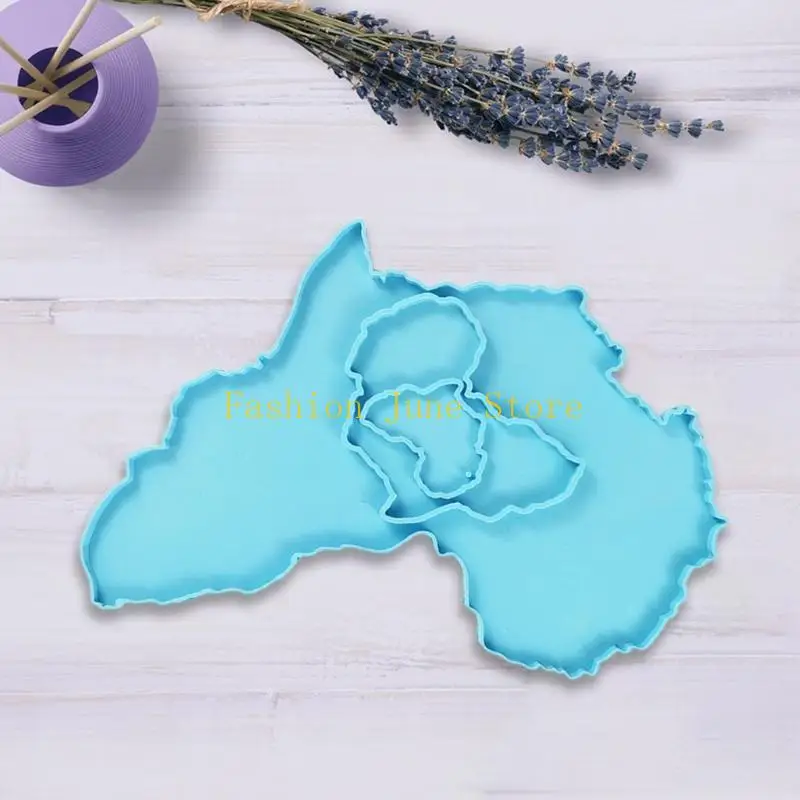 

Africa Map Tray Coaster Keychain Silicone Mold with Hole Keyring Pendant Handmade Valentine's Day Gift Jewelry