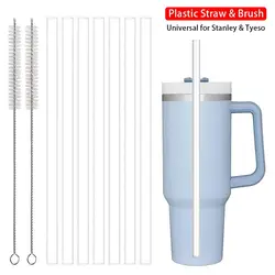 9mm Straight Drinking Straws Vacuum Tumbler Themos Cup Bottle Replacement Straw with Brush Suitable for Stanley 18-40oz