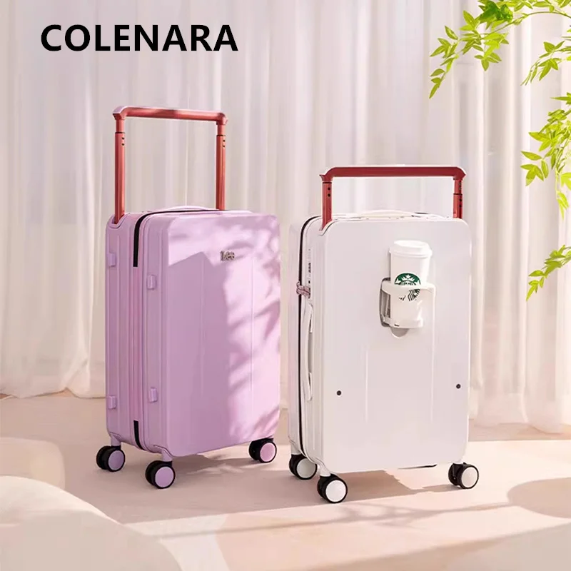Чемодан для зарядки через USB COLENARA, многофункциональный посадочный бокс, чемодан на колесиках большой вместимости, 20 дюймов, 22 дюйма, 24 дюйма, 26 дюймов, чемодан с паролем
