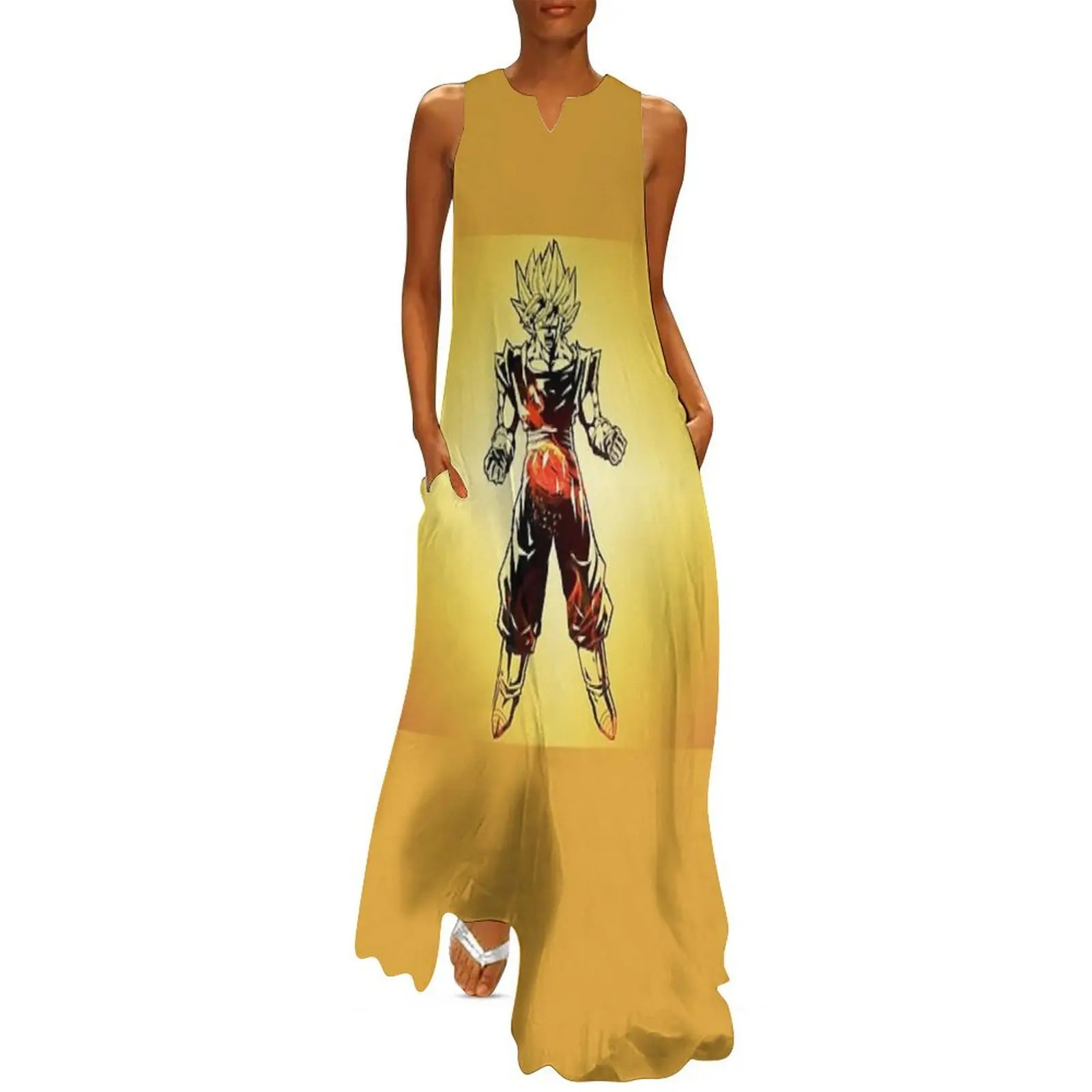 

Fire Vegito Long Dress african dresses for woman Summer women's clothing Beachwear sexy short dresses daring