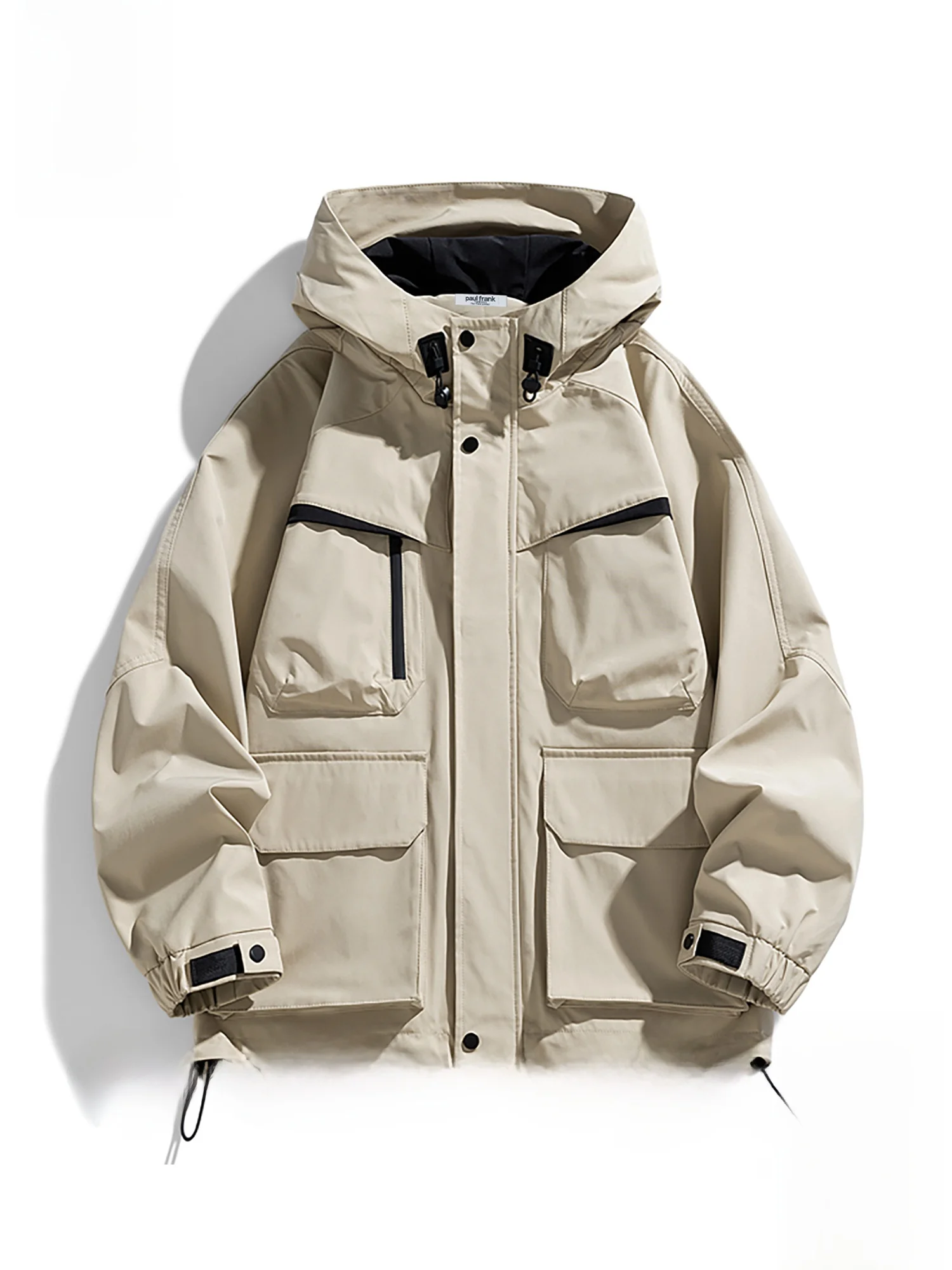 

PaulFrank Loose Fit Hooded Workwear Jaet Men's Spring Outdoor Climbing Coat Polyester Fiber Casual Sle Youth ular