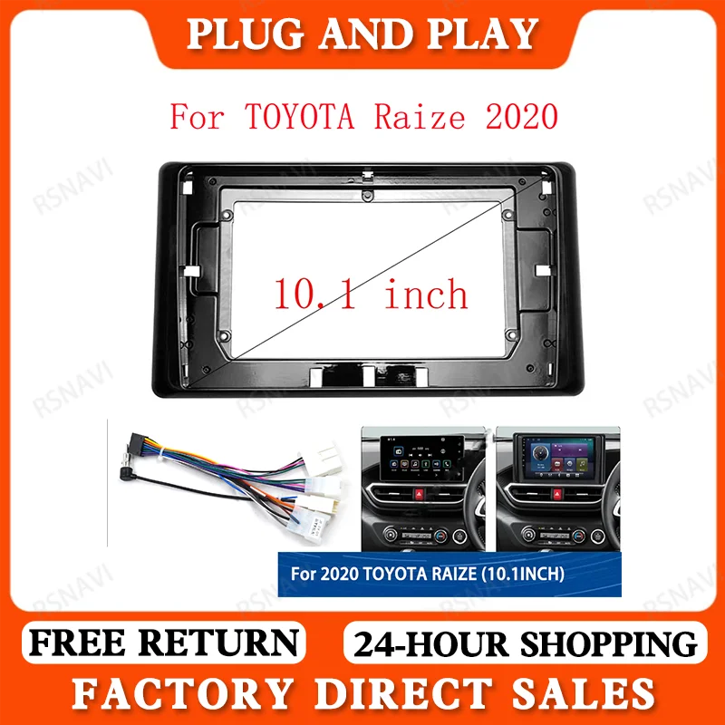 For 2020 TOYOTA RAIZE ( 10.1 INCH, UV ) Car Radio Facias Head Unit 2 Din DVD GPS MP5 Frame Android Player Dash Panel Cover Trim