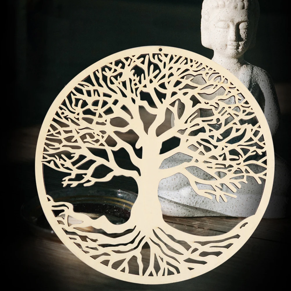 

Wooden Wall Art Craft Decor Hanging Adornment Bedroom Nursery Home Wall Decorations White Simple Tree Shape Wooden Pendant