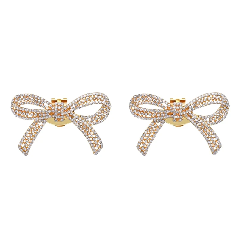 2Pcs Crystal Rhinestones Bow Shoe Clips Wedding Bridal Shoe Buckles DIY Manual Bead High Heels Flower Decorations