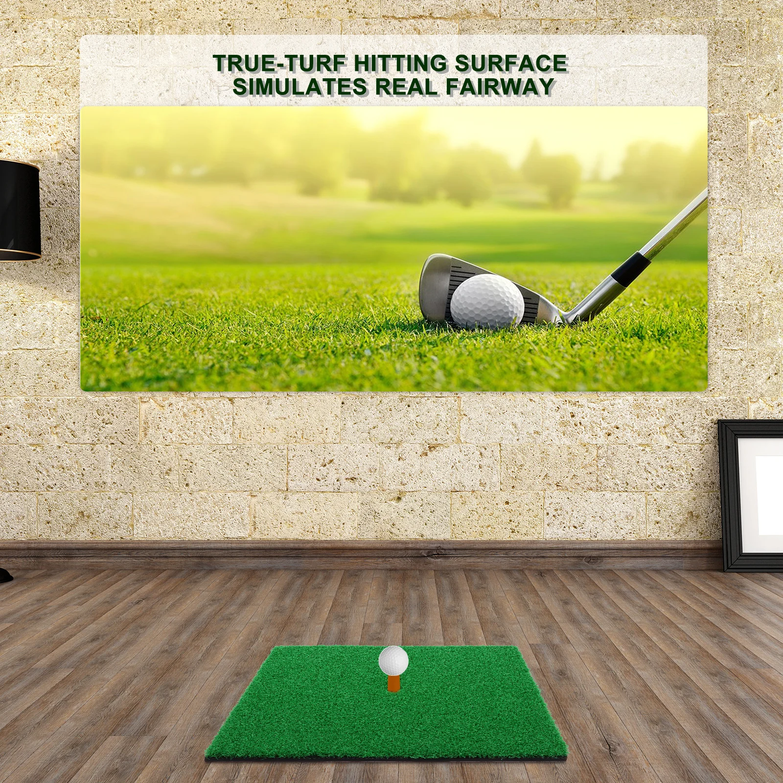 

Golf Practice Mat Portable True Turf Hitting Surface for Indoor Outdoor Training Driving Chipping Putting Pad Practice Mat