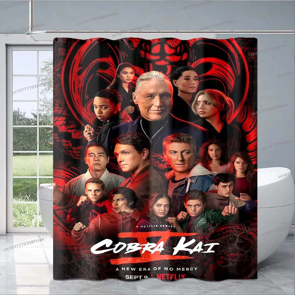 

3D Cobra-Kai Amanda TV Shower Curtain Classic Adventure Movie Shower Curtain Adult Kids Bathroom Decorative Shower Curtain