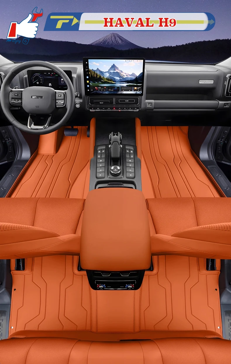 

Автомобильный напольный коврик с левым рулем для HAVAL H9 2024, коврик для ног с полным увеличением, напольный ковер, водонепроницаемый коврик