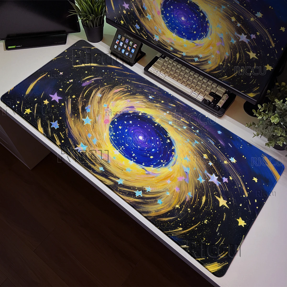 

Galaxy Milky Way Pattern Mouse Pad XXL Extended Carpet Aesthetics PC Gamer Computer Keyboard Nonslip Tablerug Office Accessories