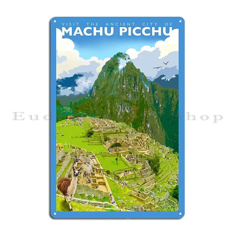 Vintage Style Machu Picchu Travel Poster Metal Plaque Rusty Party Create Designer Living Room Tin Sign Poster