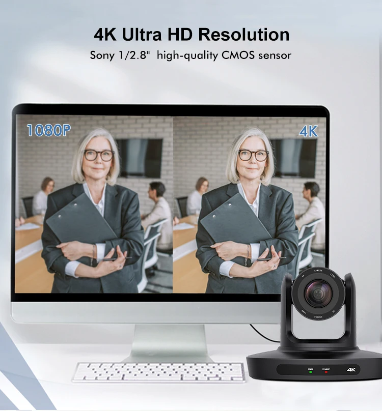 AI Auto Tracking Video Conference Camera 4K60FPS 20/12/10X Optical Zoom NDI POE Live Streaming PTZ Camera