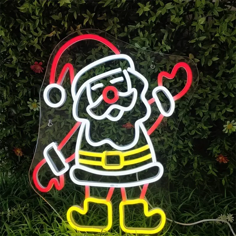 Santa Claus Neon Sign USB Powered Wall Hanging Switch Control Multipurpose No Battery Festive Holiday Decorative Lighting
