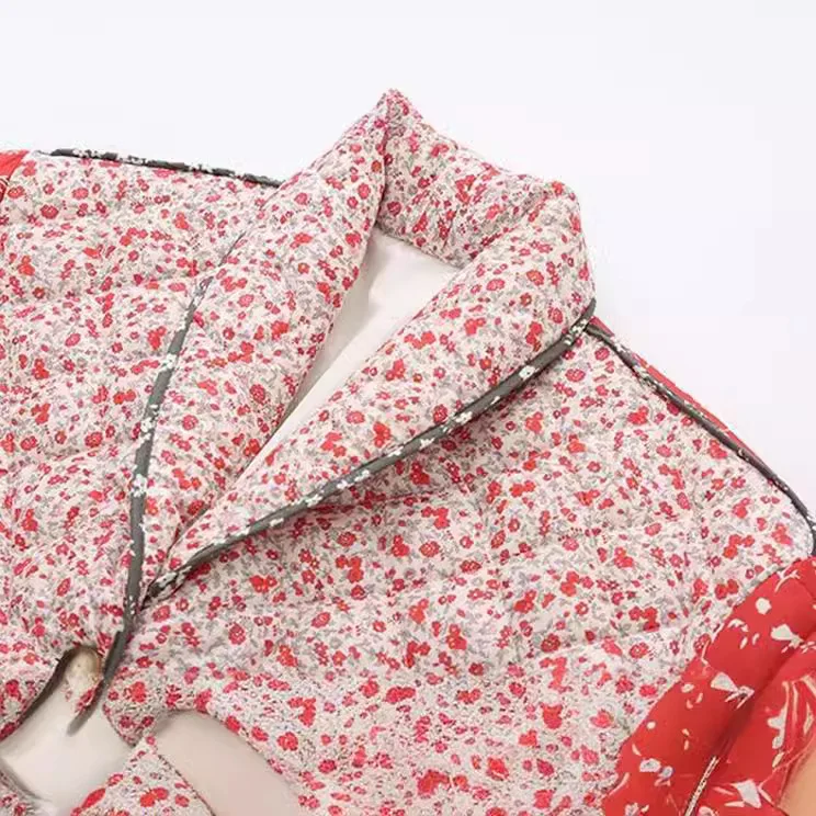 New Women's Clothing Ethnic Style Floral Collar Cotton Jacket Printed Cotton Jacket