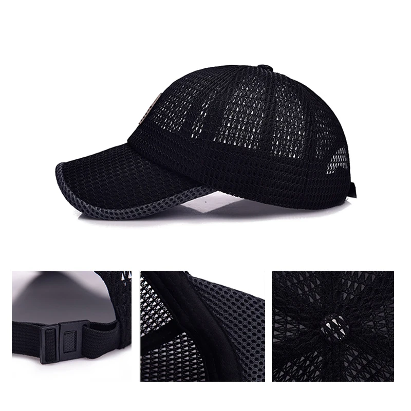 New【Summer Mesh Baseball Cap Men Adjustable Breathable Cap Quick Dry Running Hat Baseball Cap For Men Women Outdoor Sports】