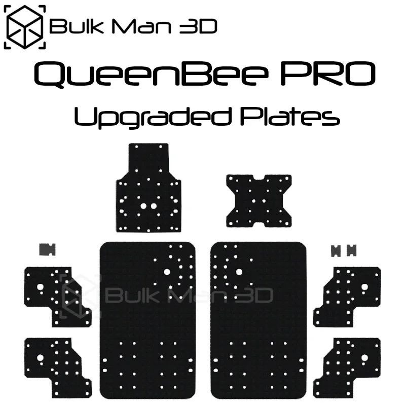 Bulk-Man 3D QueenBee PRO CNC Plate Kits 13pcs 6063-T5 Aluminum  Sets for QueenBee CNC Mechanical Builds