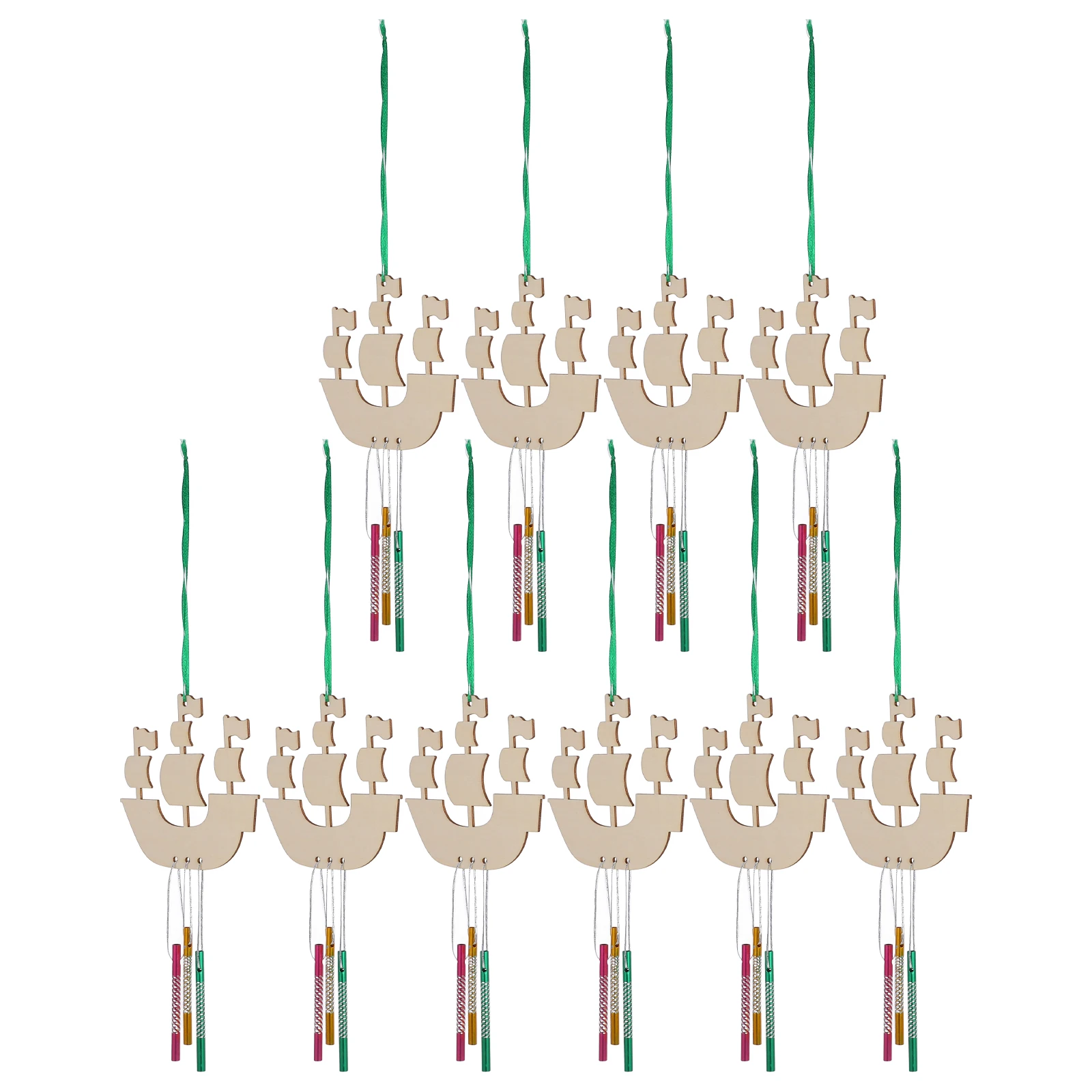 Wind Chime Kit Diy Wooden Craft s Sailboat Paintable Hanging Bell Decor Unfinished Wood Wind Chime Craft Kit For