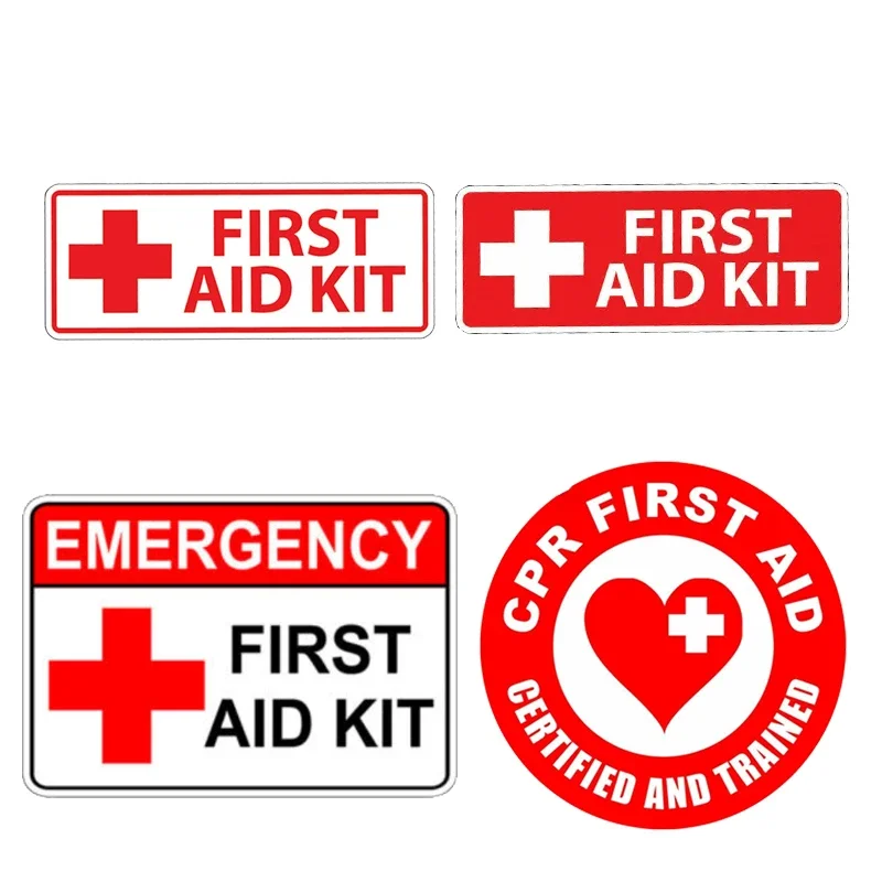 

Hot Sale Warning Sign Sticker First Aid Kit Waterproof PVC Vinyl High Quality Box Accessories Auto Accessories