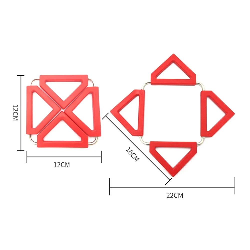 

2 pcs Anti-Slip Heat Resistant Trivet Mat Silicone Wrapped Stainless Steel Foldable Table Pad For Hot Pots Pans Protection
