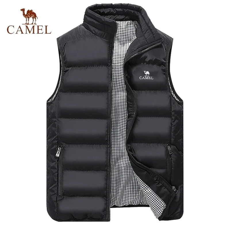 Gilet da uomo in cotone CAMEL ricamato di fascia alta, gilet, autunno e inverno, moda casual, comoda giacca senza maniche