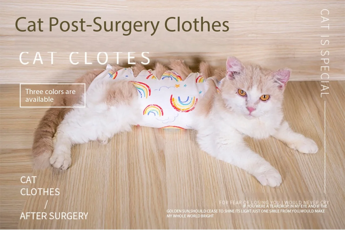 

New style strap-on sterilization suit for cats - post-operative baby-weaning clothes made of breathable cotton fabric