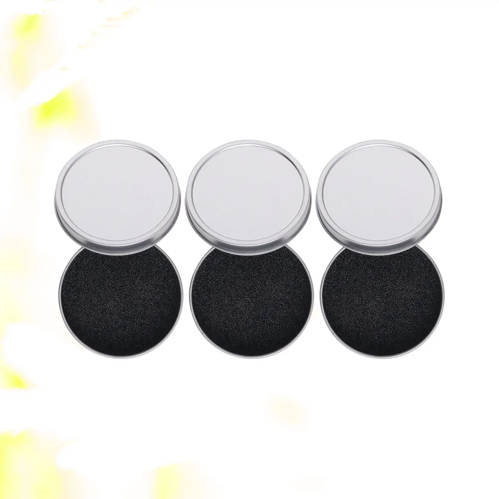 3 Pcs Makeup Brush Cleaning Box Color Remover Sponge Double Layer Efficient Reusable Compact Tin Travel Brushes
