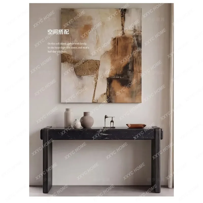 XX Modern Marble Entryway Console Table With Storage Minimalist Rectangle High-End Hallway Table