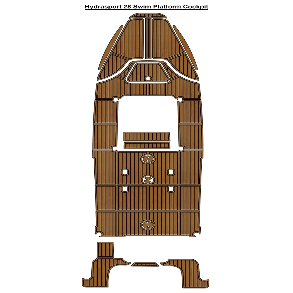

Hydrasport 28 Swim Platform Cockpit Pad Boat EVA Foam Faux Teak Deck Floor Mat SeaDek MarineMat Self Adhesive