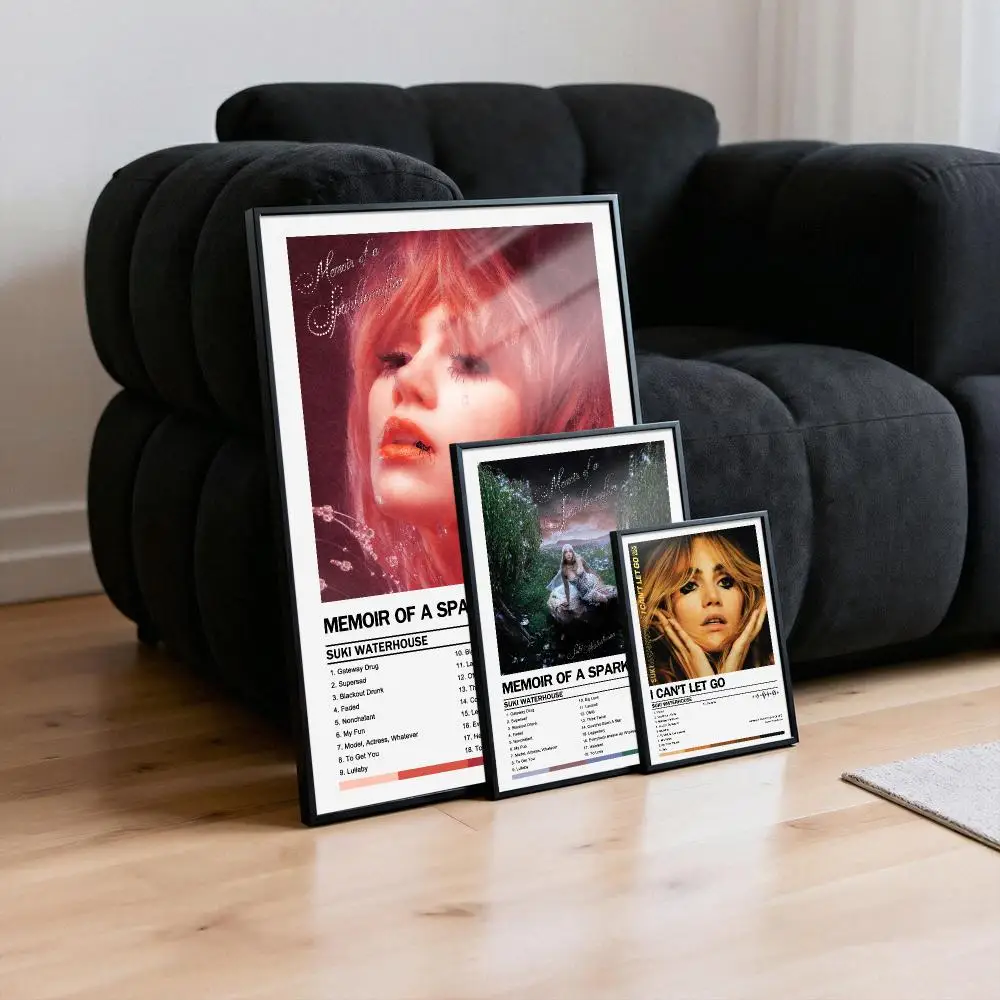 Suki Waterhouse Poster Peelable Self-Adhesive Album Cover Poster Stickers, Frameless Wall Art for Singer Band Pop Rap Bedroom