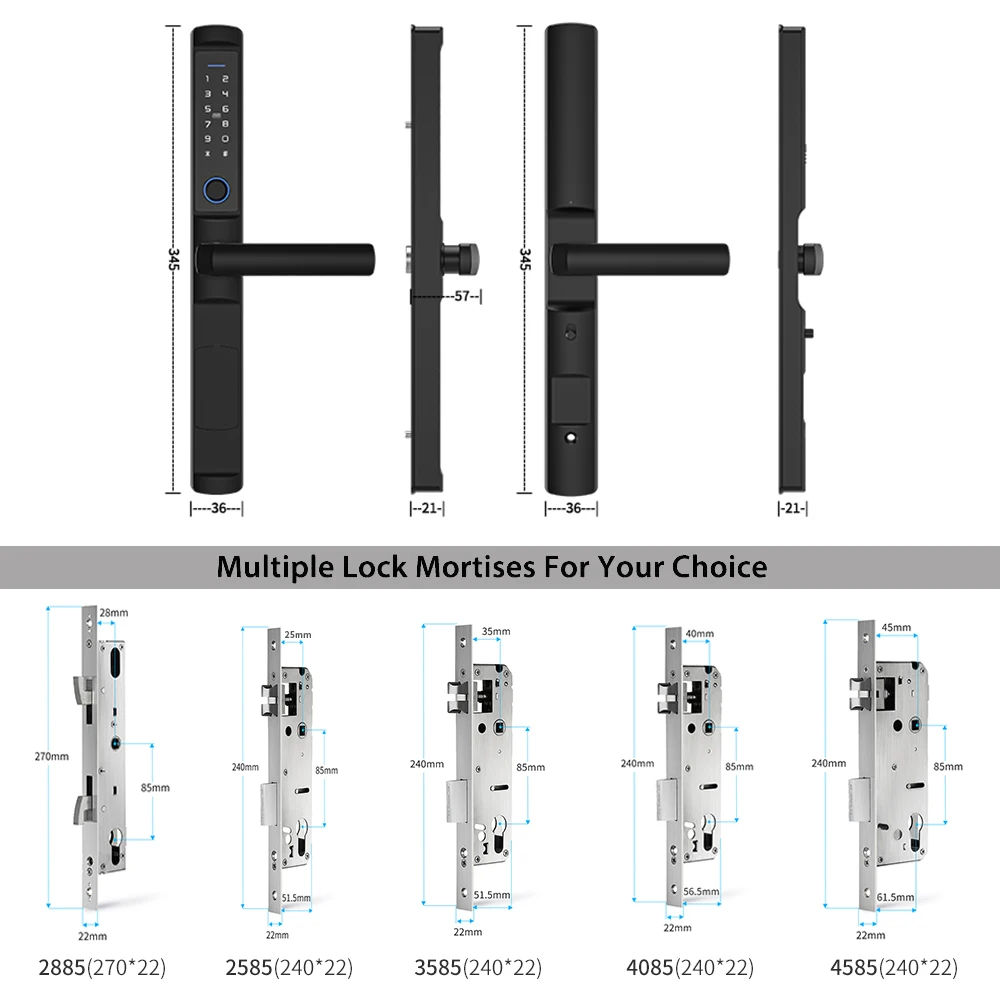 TTlock BLE APP Control Security Smart Door Lock Biometric Fingerprint Intelligent Password RFID Card Unlock  For Home Apartment