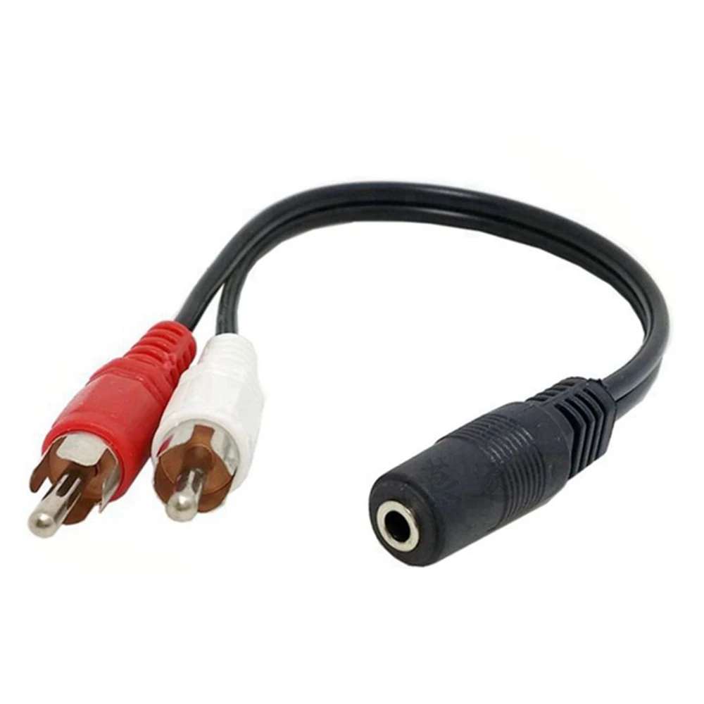 Universal RCA cabo de áudio estéreo, fêmea para 2RCA macho Jack, 3.5mm AUX Y adaptador para DVD amplificador