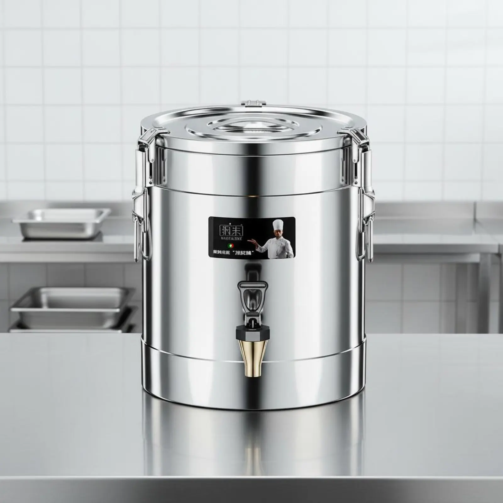 

Stainless Steel Thermal Barrel Easy to Clean Stainless Steel Insulated Barrel Large Capacity Food Carrier Portable for Caterers