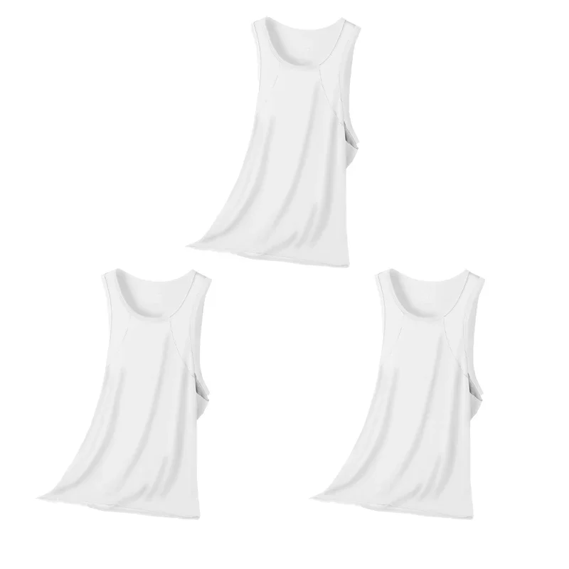 

Комплект из 3 мужских комфортных и дышащих майок на бретелях с коротким рукавом для спорта и бега, молодежная спортивная майка без рукавов