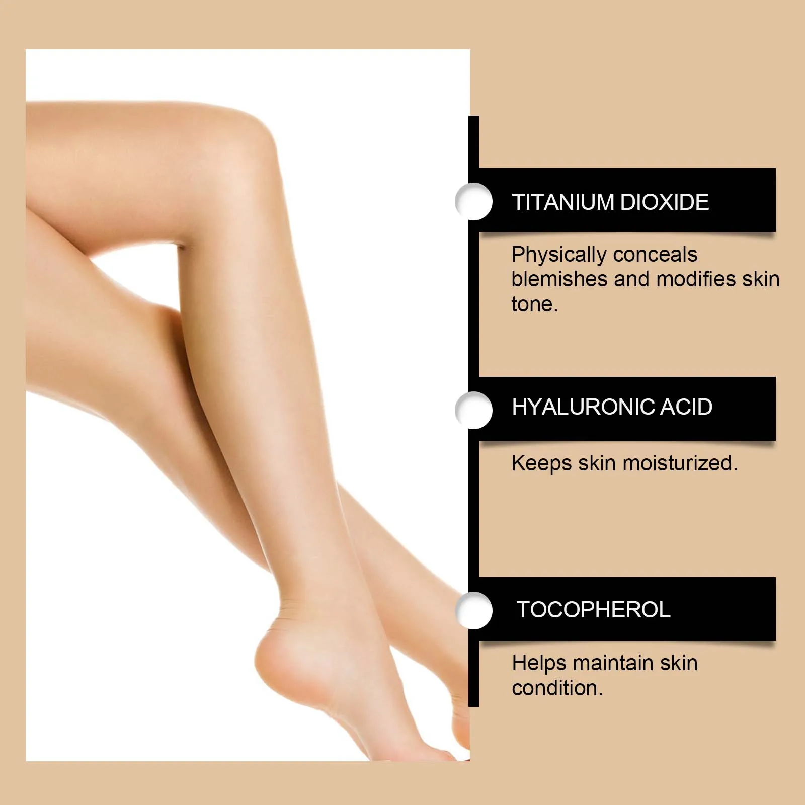 100g Beauty Leg Cream Makeup Body Coverage Long-Lasting Waterproof Professional Concealer Skin Medium Tone Liquid Foundation