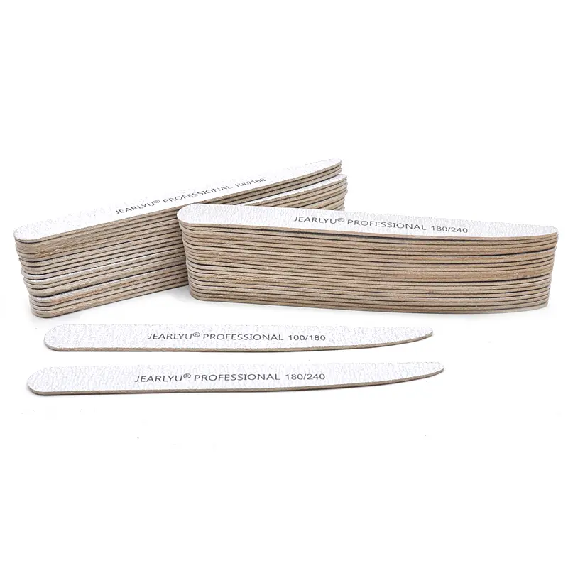 10pcs 전문 나무 네일 파일 100/180/240Grit 양면 부드러운 버퍼 빨 수있는 살롱 레벨 천연 매니큐어 스틱 도구