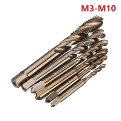 Grifo de M3-M10 HSS cobalto M35, máquina de flautas estriales, tornillo métrico, mano derecha, herramientas de reparación, accesorios