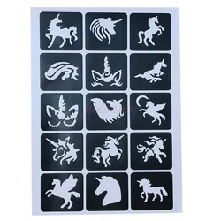 child makeup templates ,Unicorn hollowed out template, children's cartoon face sticker, oil paint template, temporary tattoo