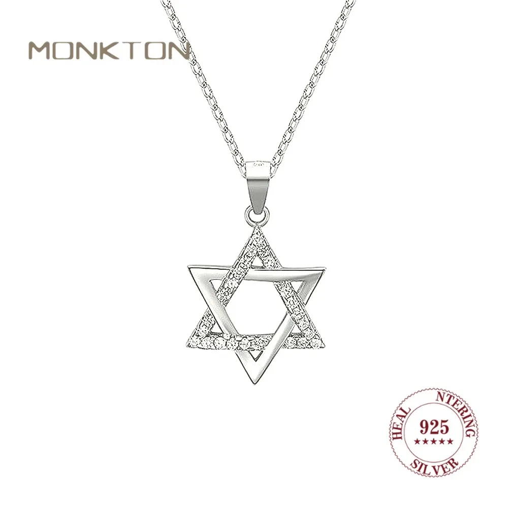 

Monkton 925 Sterling Star of David Necklaces for Women Luxury Hollow Hexagonal Star Pendant Birthday Gift Talisman Fine Jewelry