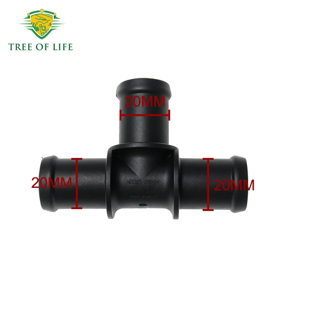 Water Coolant Pipe Hose T Connector N90760601 For VW T4 T5 Eos Seat Altea Leon Alhambra Skoda Octavia Yeti Porsche 701819876
