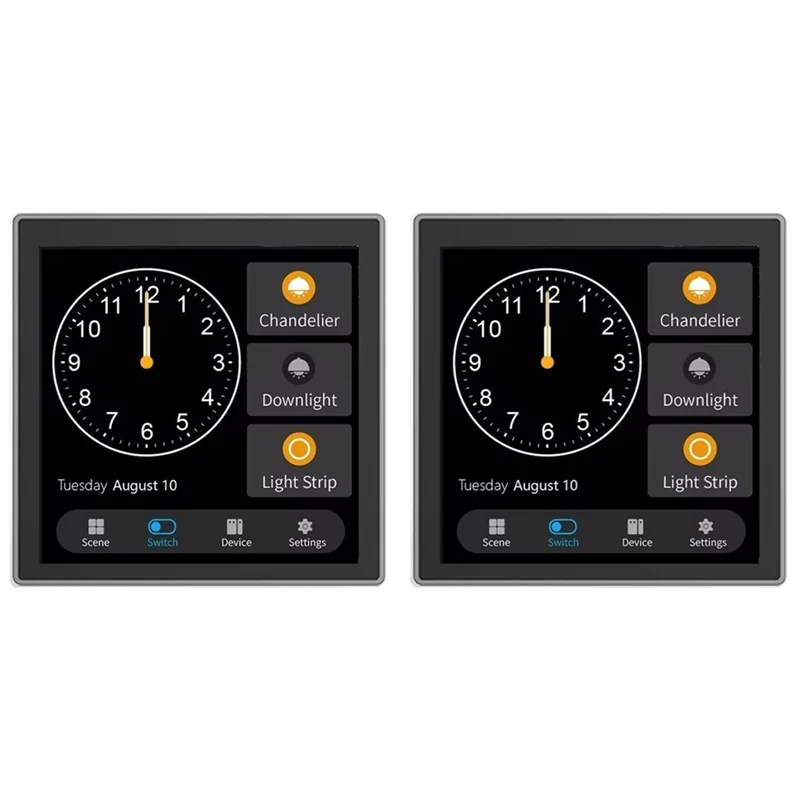 

B92B-2X Tuya T3E Panel Switch Touch Screen Panel EU Smart Control Panel Switch Zigbee Smart Home Wall Push Light Switch,Black