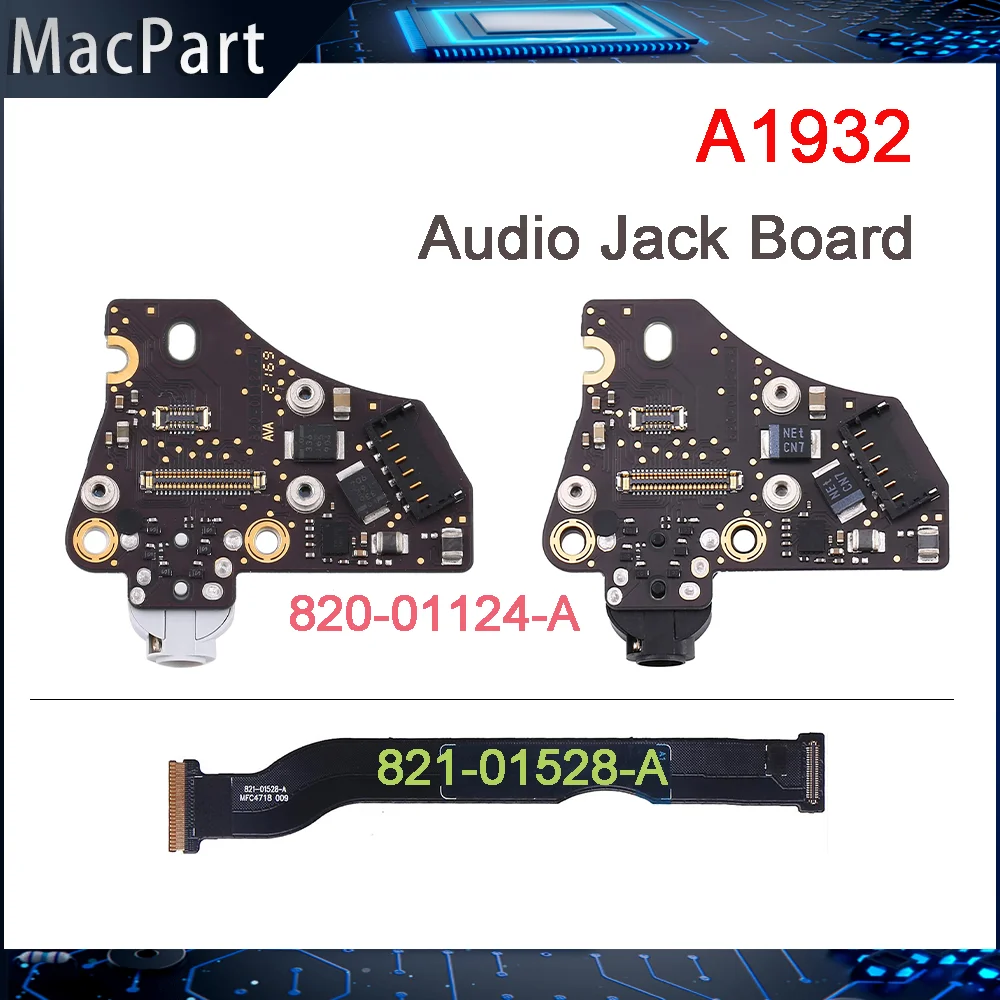 

Original A1932 Headphone Audio Jack Board 820-01124-A with Flex Cable 821-01528-A for MacBook Air Retina 13" 2018 2019 Year