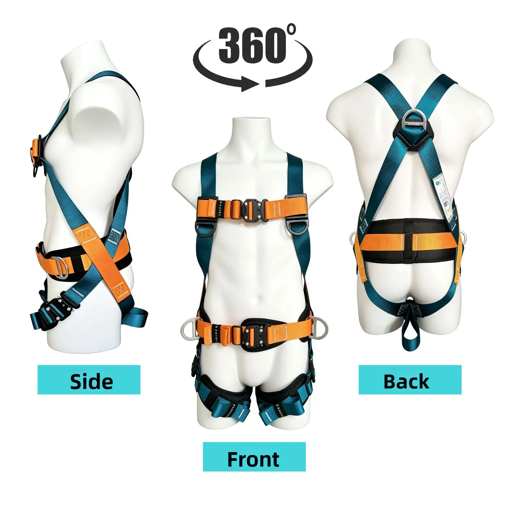European full body five-point speed plug-in seat belt aerial work safety rope double hook anti-fall protection