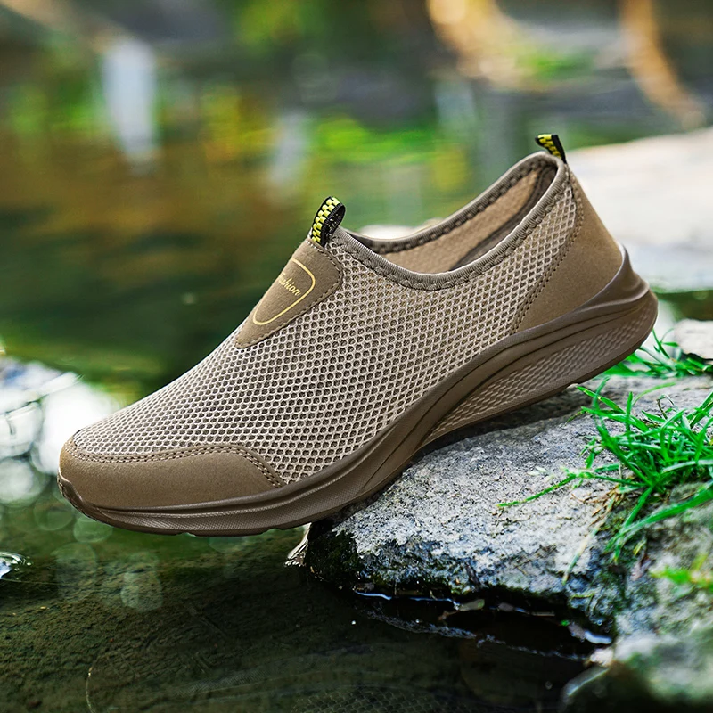 

Fashion Summer Shoes Men Casual Shoes Mesh Outdoor Breathable Slip-on Man Flats Sneakers Comfortable Water Loafers Size 47