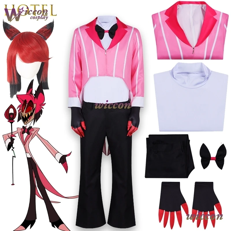 

Youk аниме новый Аластор косплей комплект Хэллоуин костюм вечерние представление хит продаж для мужчин взрослых вечерние маскировка ролевая игра Хэллоуин