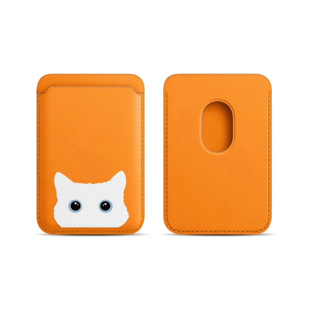 Niedliche Katzen-Lederkartenhalterung, Süße Kitty-Geldbörse, Telefonkartenhalter für Magnetische Hüllen, Geeignet für alle iPhone Magsafe-Karten-Handytaschen – Detail 10