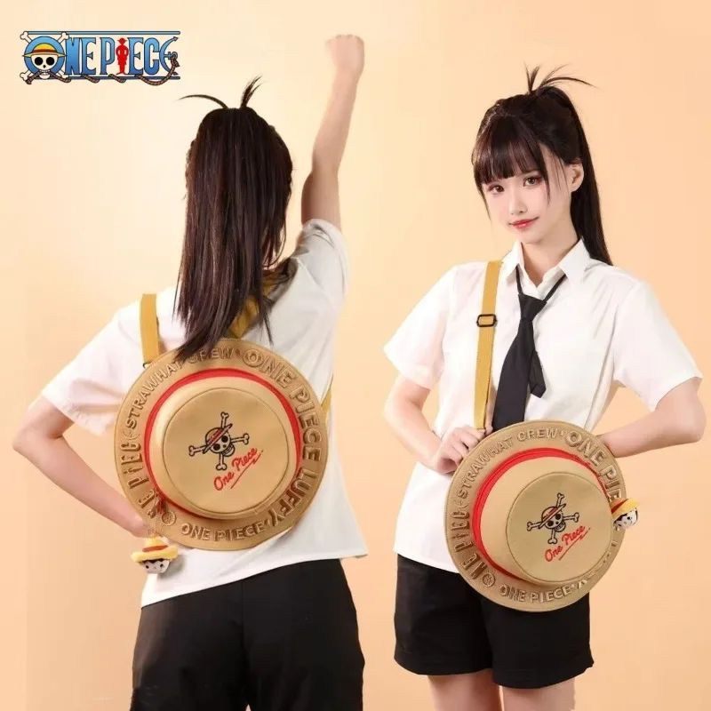 ONE PIECE Genuine Luffy Backpack Canvas Crossbody Student Travel Knapsack Shopping Playing Holiday Gifts Daily Anime Perimeter