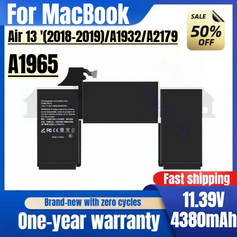 

A1965 for MacBook Air 13 '(2018-2019)/A1932/A2179 Laptop Battery 0 Cycle High Quality High Capacity Replacement Bateria Grade A
