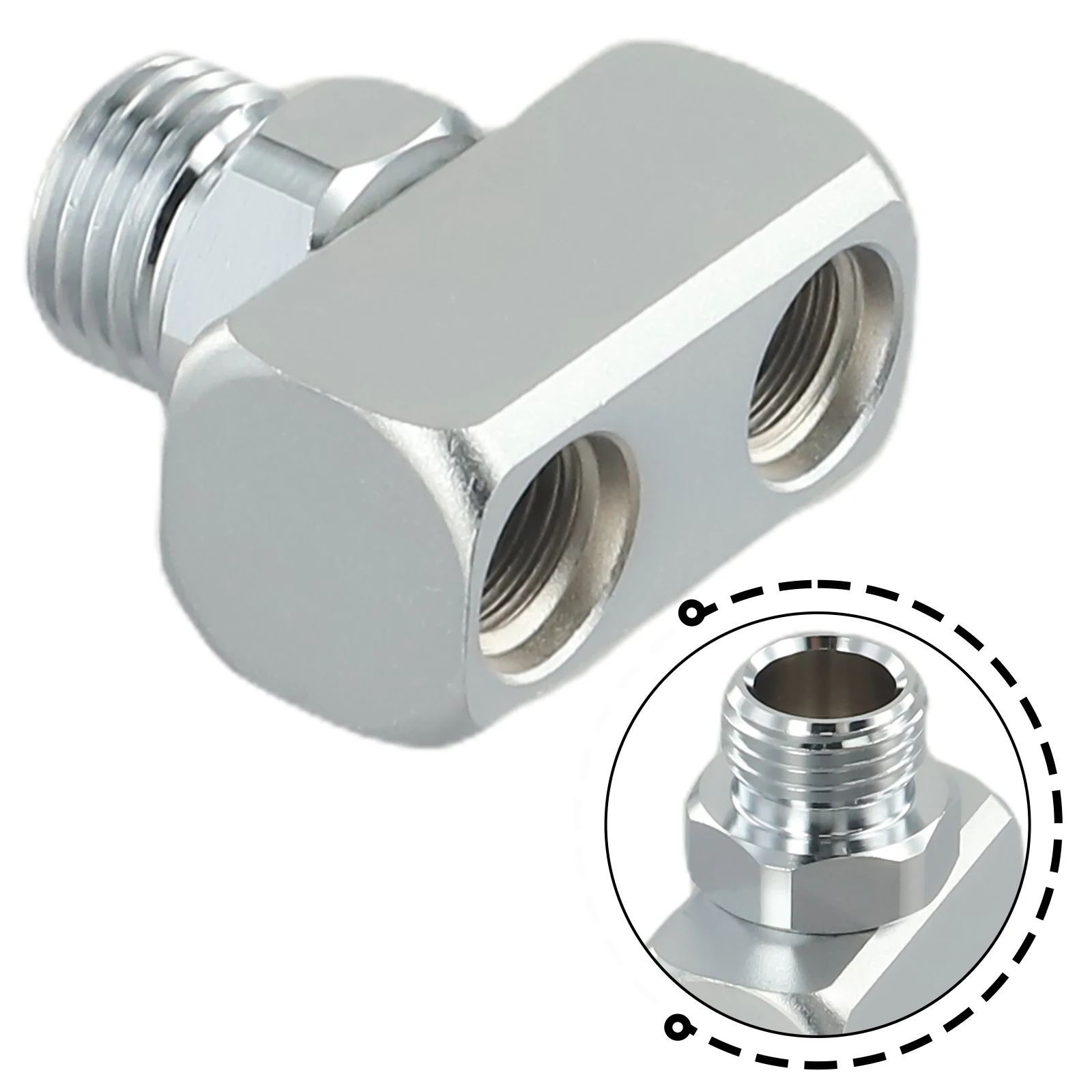 Thread Adapter Hose Adapter Drysuit Hose LP Hose Splitte Low Pressure Regulator Silver 9/16\