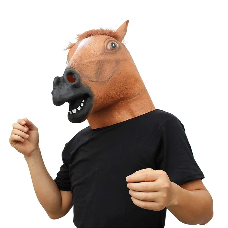 

Funny 3D Realistic Horse Latex Mask Animal Headwear Cosplay Spoof Mask Halloween Party Decor Masquerade Decor