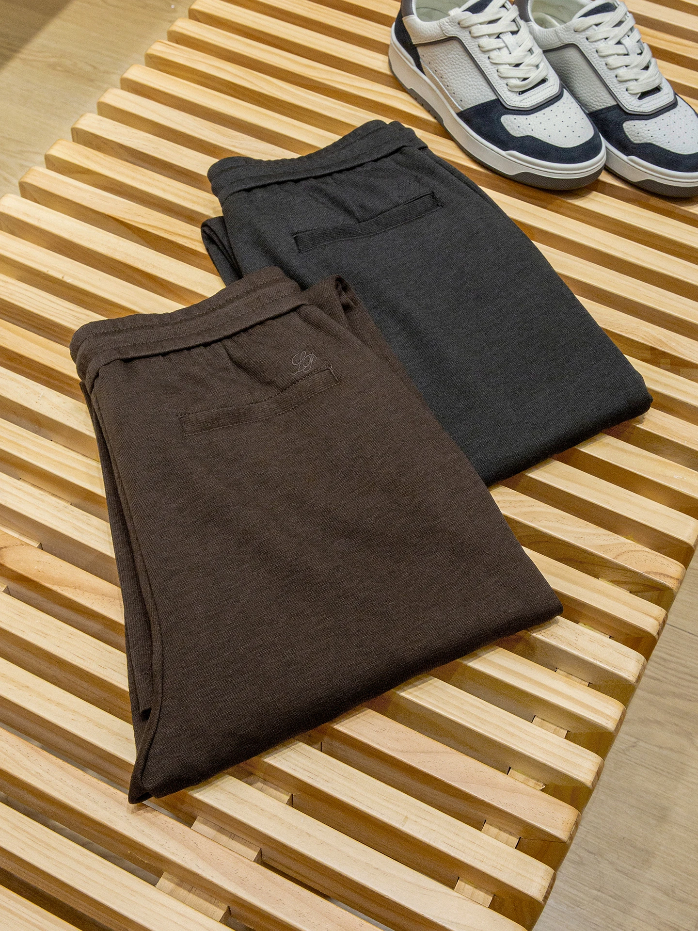 

Men's Casual Straight Leg Pants Wool Blend Elastic Waist Lightweight Luxury Autumn Winter Faion Straight Tube Trousers