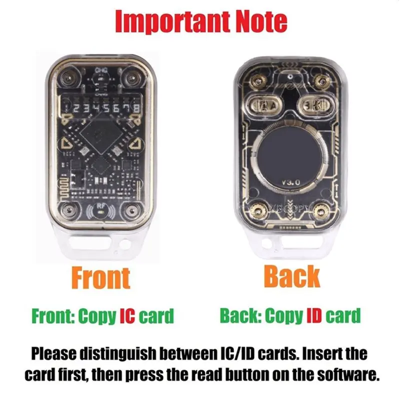 B03B-Chameleon V3.0 RFID Smart Chip Reader +5X UID Keychain+5X UID Card+5X CUID Card 125K 13.56M ID IC Tag Copyer Read Write