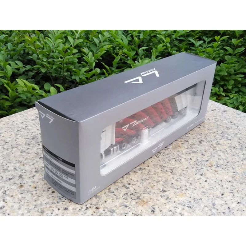 ダイキャスト 1:64 スケール一汽解放 J7 コンテナ統合トラック合金シミュレーションカーモデルコレクション装​​飾ギフトおもちゃディスプレイ